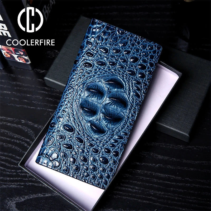 Men Wallets Business Crocodile Genuine Leather Fashion Thin Short Wallet 4 Color Pure Leather Card Wallets Pj194