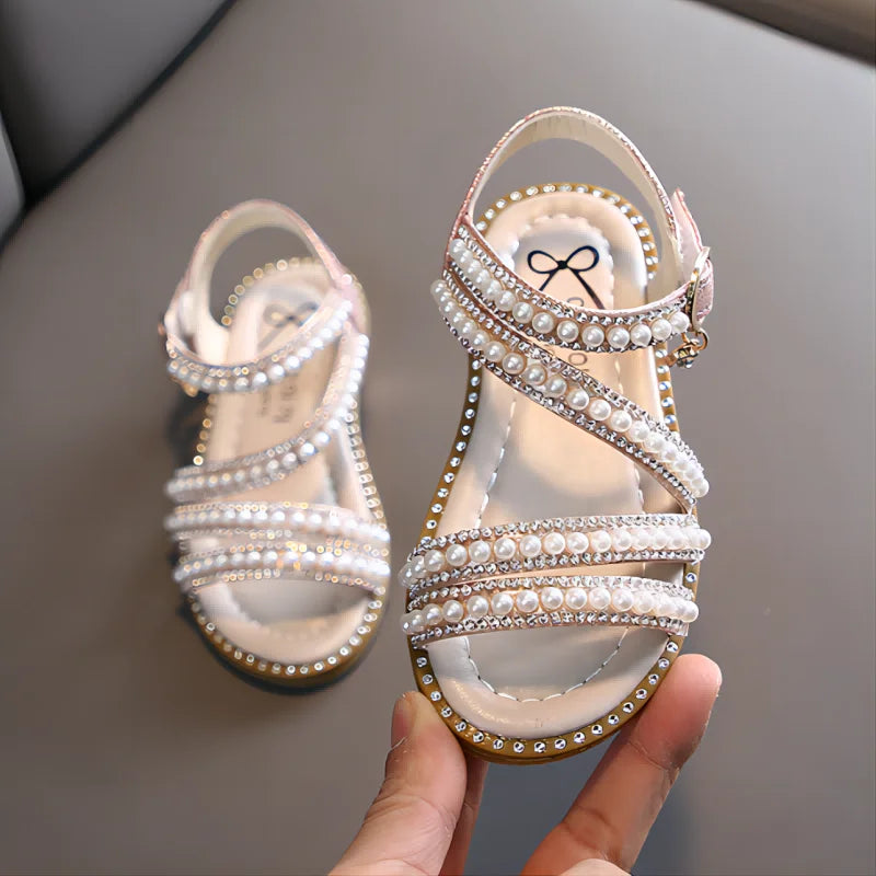 Girl Sandals Summer Fashion Kids Baby Bling Rhinestone Princess Sandals