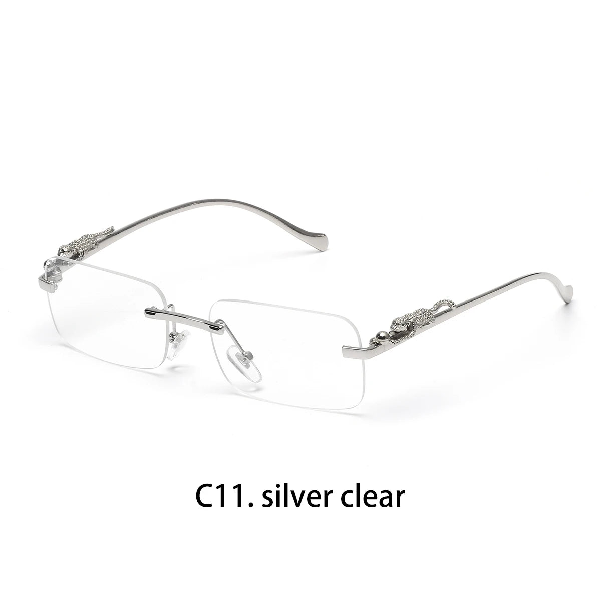 Ruiao rimless sunglasses UV400 fashion square metal glasses designer sunglasses shades
