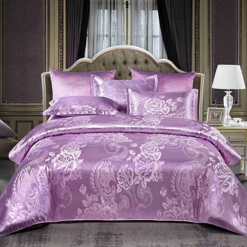 3pcs Duvet Cover and Pillowcase Set, European Light Luxury, Skin-Friendly Soft Fabric, Family bedroom Bedding
