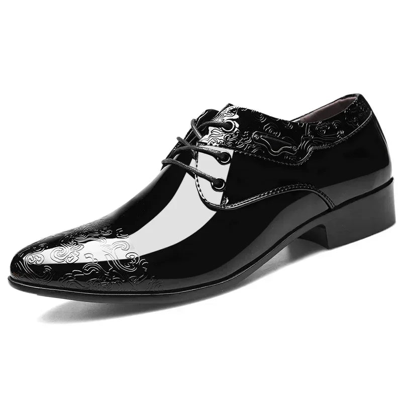 Oxford shoes for men luxury patent leather wedding shoes office slip on men work shoe