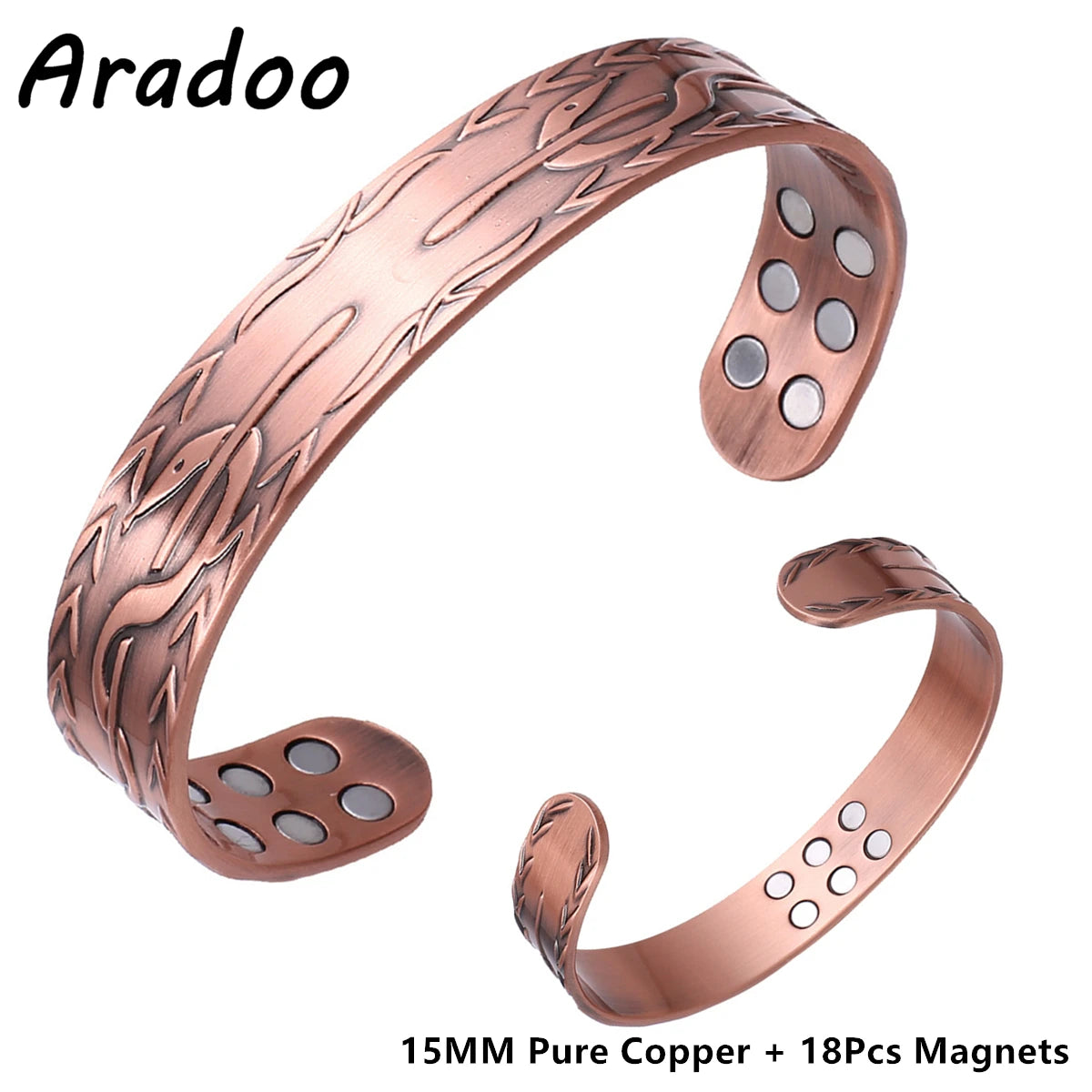 Copper Magnetic Bracelets for Men Women with Neodymium Magnets Tree of Life Pure Copper Cuff Bangle Jewellery Gift