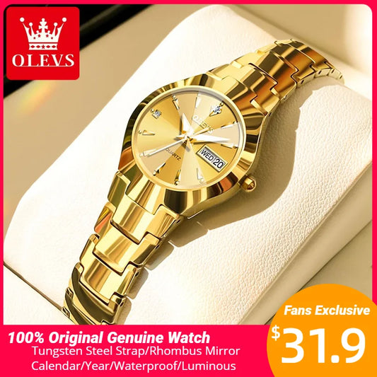 Women Watch Quartz Rhombus Mirror Original Quartz Watches Waterproof