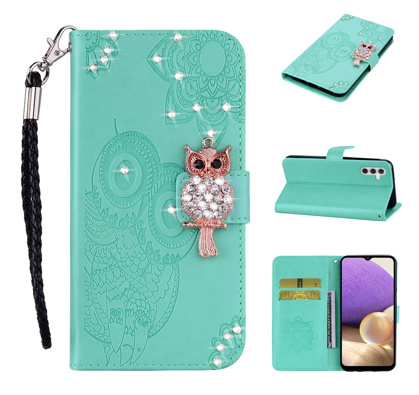 Glitter Lether Cards Solt Wallet Case For Samsung S23 S24 Ultra S22 S20FE S21 Plus A14 A54 A04 A34 A24 A25 A15 5G Bling Cover