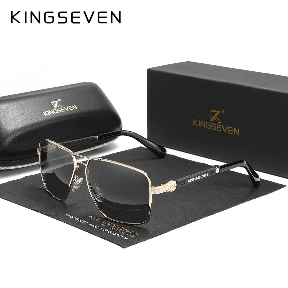 KINGSEVEN Design  Men/Women Sunglasses, New Polarized UV400 Coating Optical Lens ,Auto Reset Square Frame Driving
