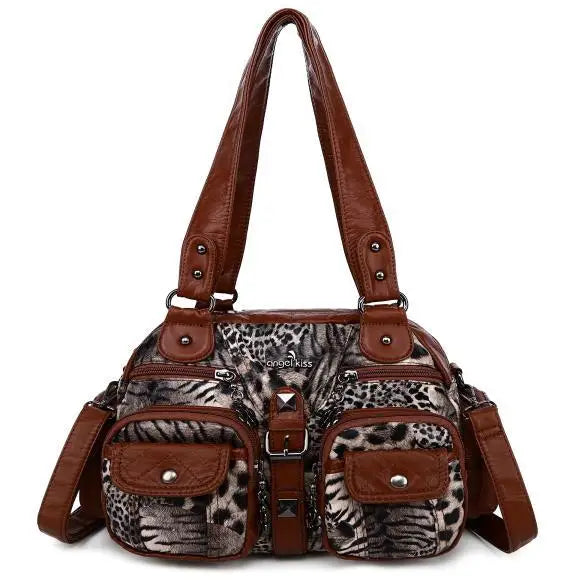 Angelkiss Women Handbags Satchel, Top-handle Handbag PU Shoulder Bag, Dumpling Pack Phone Money Bag