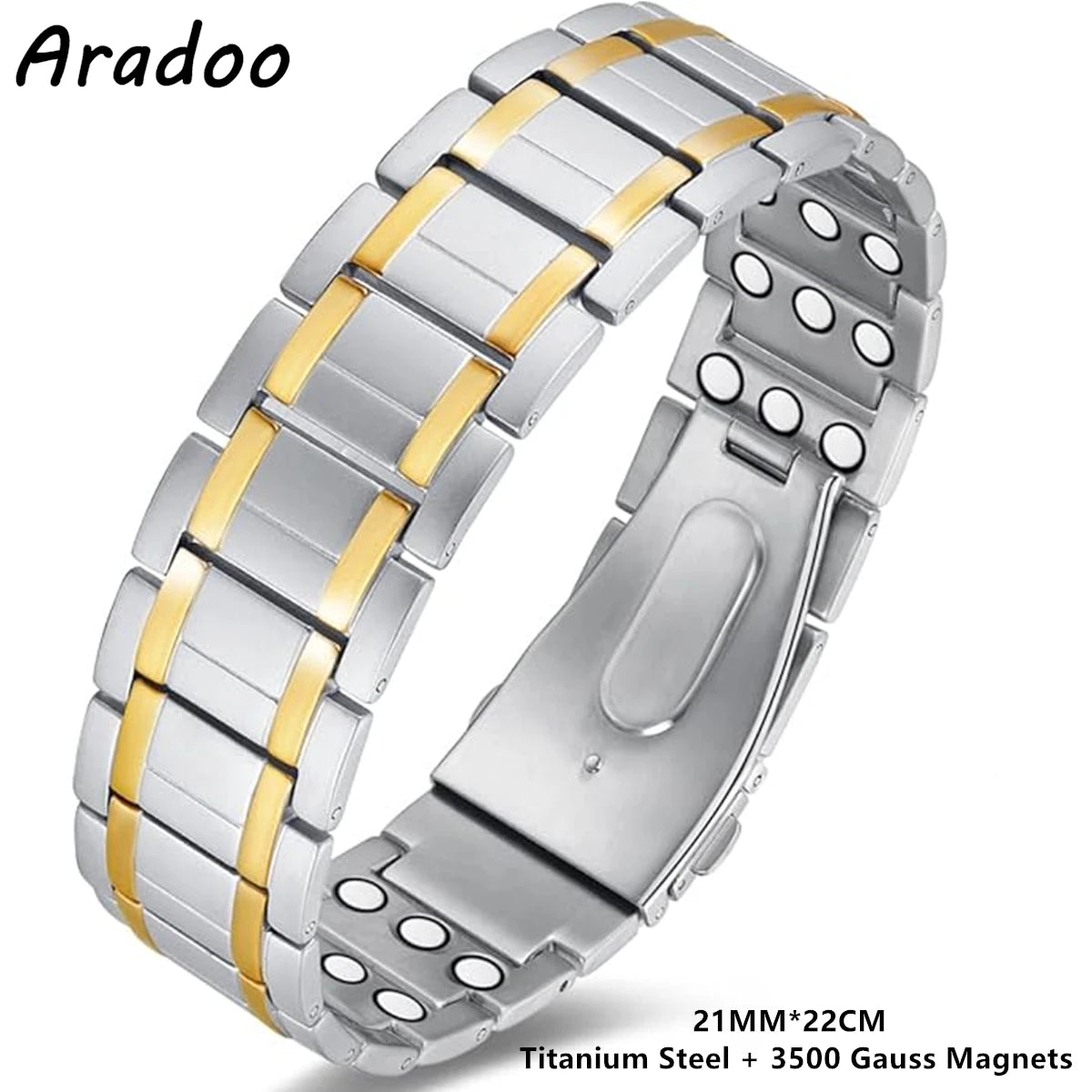 Titanium Steel Bracelets 3X Ultra Strength Neodymium Magnets Health Magnetic Therapy Copper Link Bracelet