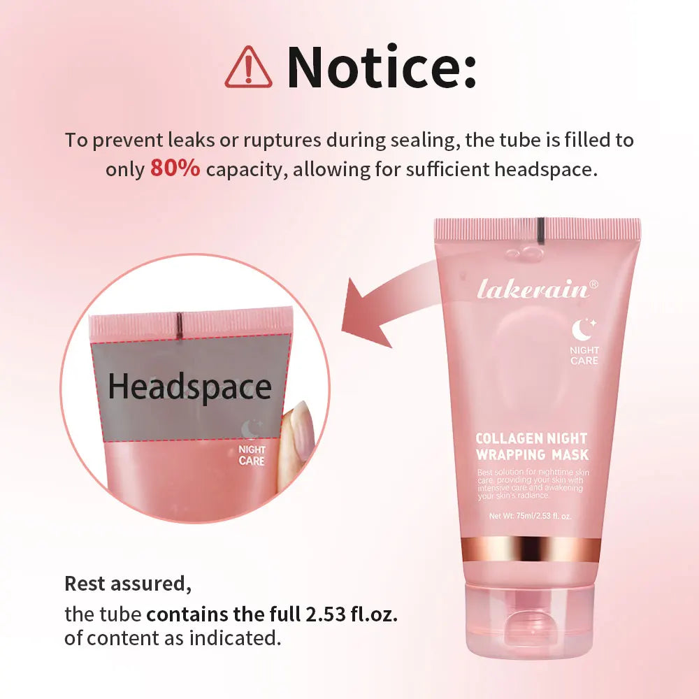 Lakerain Collagen Night Wrapping Mask Elasticity Hydration Reduces Sagging & Dullness For Glowing Skin