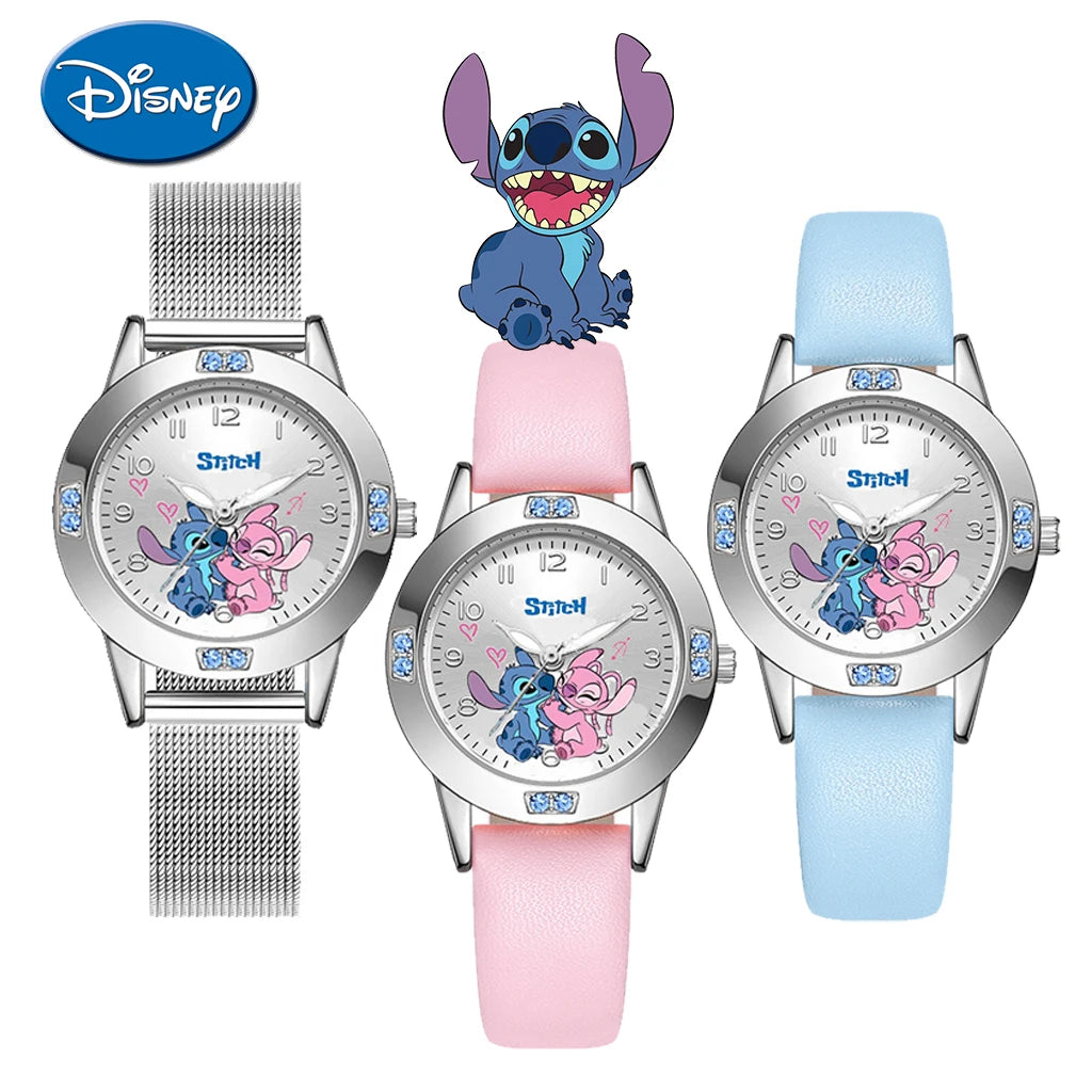 Disney Stitch Girl's Watches Diamond Quartz Watch Wristwatches