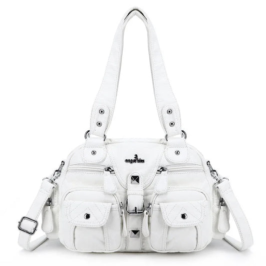 Angelkiss Women Handbags Satchel, Top-handle Handbag PU Shoulder Bag, Dumpling Pack Phone Money Bag