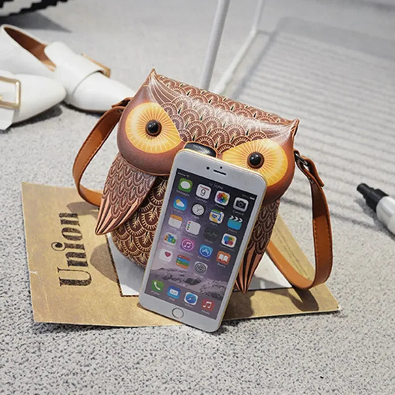 YoReAi Women Shoulder Bag Cute Owl PU Leather Small Crossbody Bag Casual Handbag Girls Messenger Pack