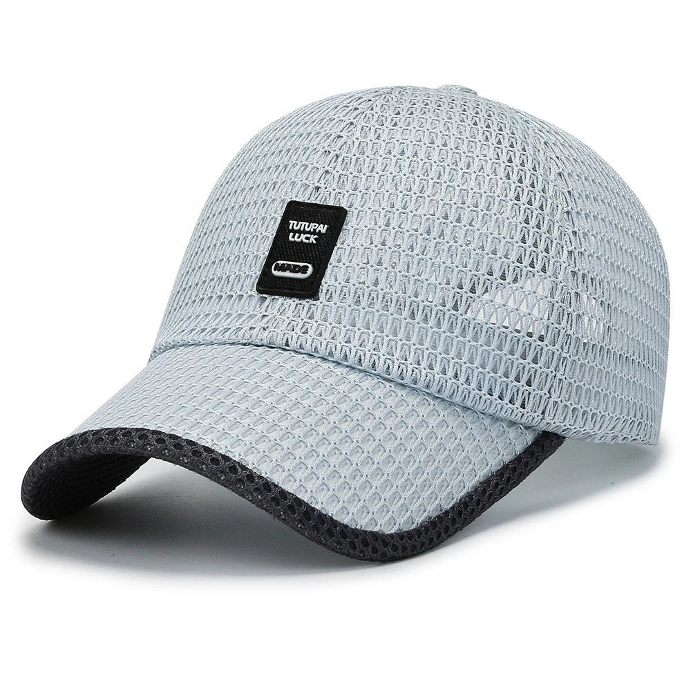 Summer Men's Outdoor Sun Hat Quick-Drying Breathable Mesh Cap Large Brim Duck Tongue Baseball Cap