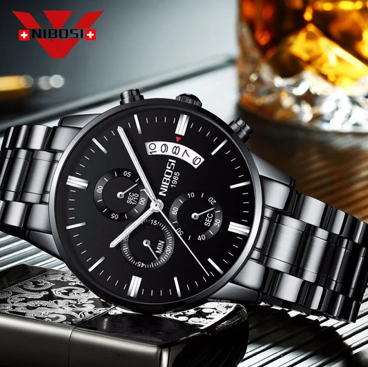 NIBOSI Men Watch Top Brand Fashion Watches Relogio Masculino Military Quartz Wristwatches