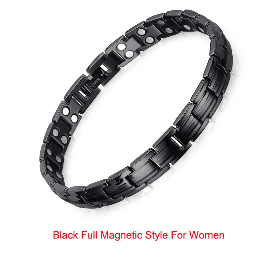 Rainso Fashion Jewelry Healing FIR Magnetic Titanium Bio Energy Bracelet For Men Blood Pressure Accessory Women Bracelets Gifts - Hiron Store