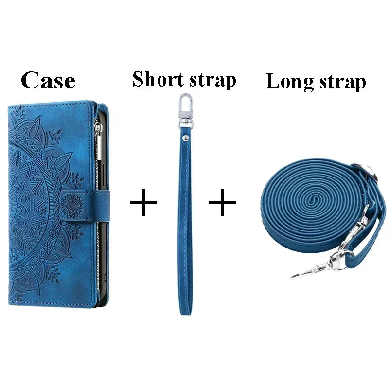 A55 A34 A15 A36 5G Zipper Wallet CrossBody Leather Case for Samsung Galaxy A54 Luxury Cover A55 A35 A16 A06 A56 A05s 35 A 55 54