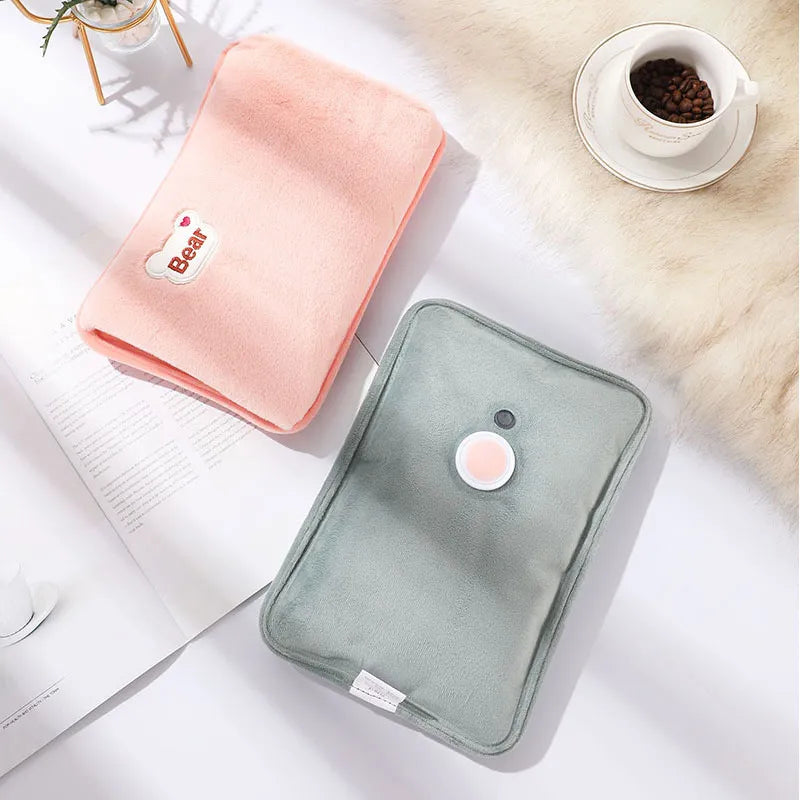 Electric Hot Water Bag Soft Winter Hand Warmer Reusable Hot Water Bottle EU Plug Rechargeable Warm Hand Pocket - Hiron Store