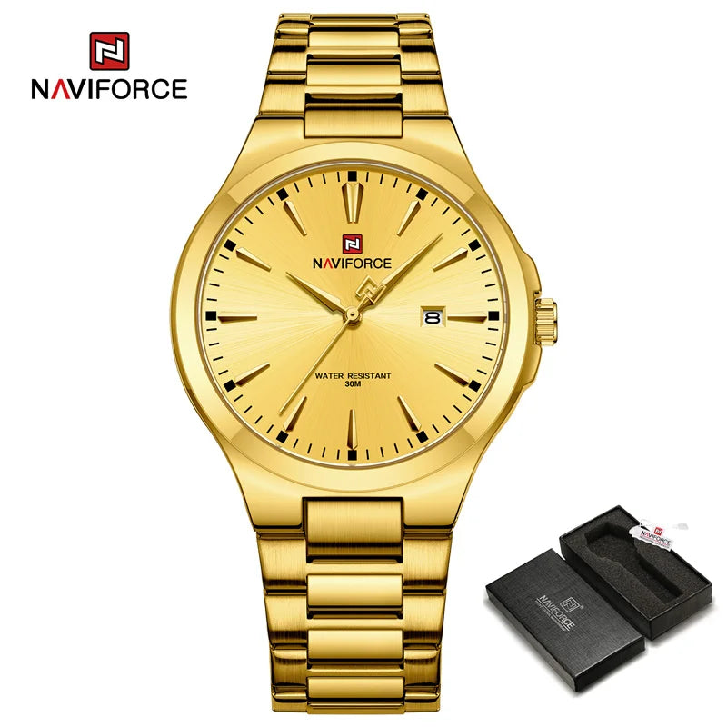 NAVIFORCE Original Watches for Men Stainless Steel Elegant Male Waterproof watch