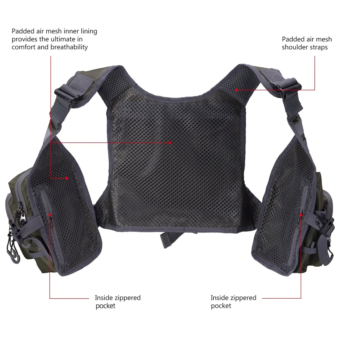 Ultra Lightweight Fly Fishing Vest for Men and Women Portable Chest Pack One Size Fits Most