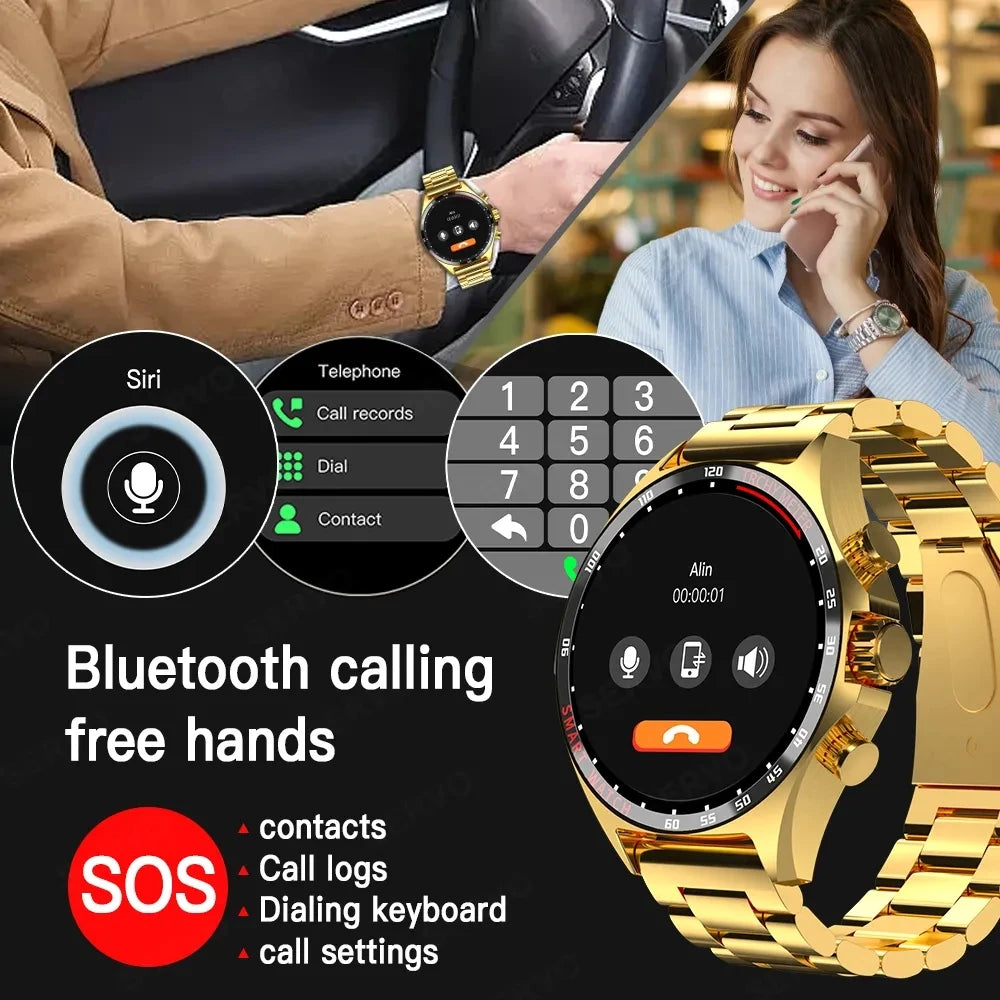 GPS Smart Watch Men Bluetooth Call HD Smartwatch Health  Monitoring Compass Waterproof Watches