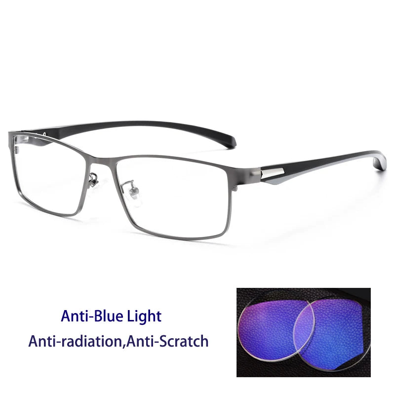 KOCOLIOR Anti Blue Light Men Reading Glasses, Titanium Alloy Metal Frame, Business Computer Reader, +1.50 1.75 2.0 2.25 2.50 2.75
