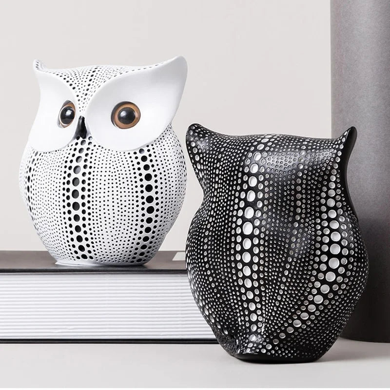 Resin Owl Statue Living Room Decoration Accessories Figurines & Miniatures