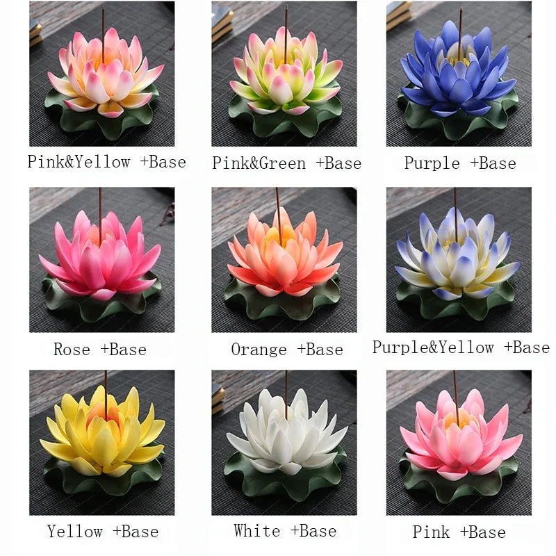 Ceramic Handicraft Stick Incense Burners Simulation Lotus Incense Holder Ornaments