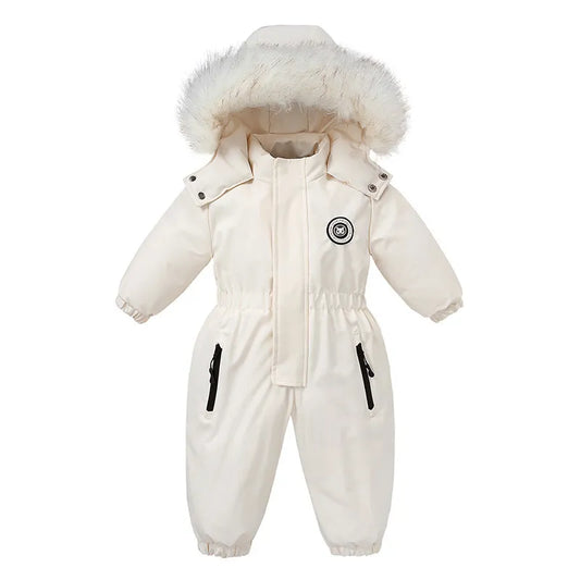 Autumn and Winter Jumpsuit Warm Baby Ski Suit Plus Velvet Boys Overalls Baby Girl Clothes Waterproof Children Jacket