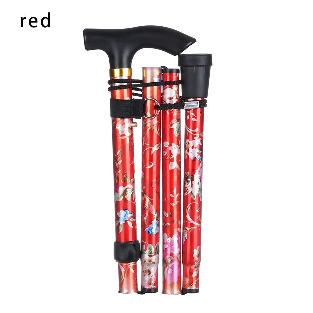 Collapsible Elderly Care Gift for Adults Elder Non-slip Walking Cane Folding Trekking Stick