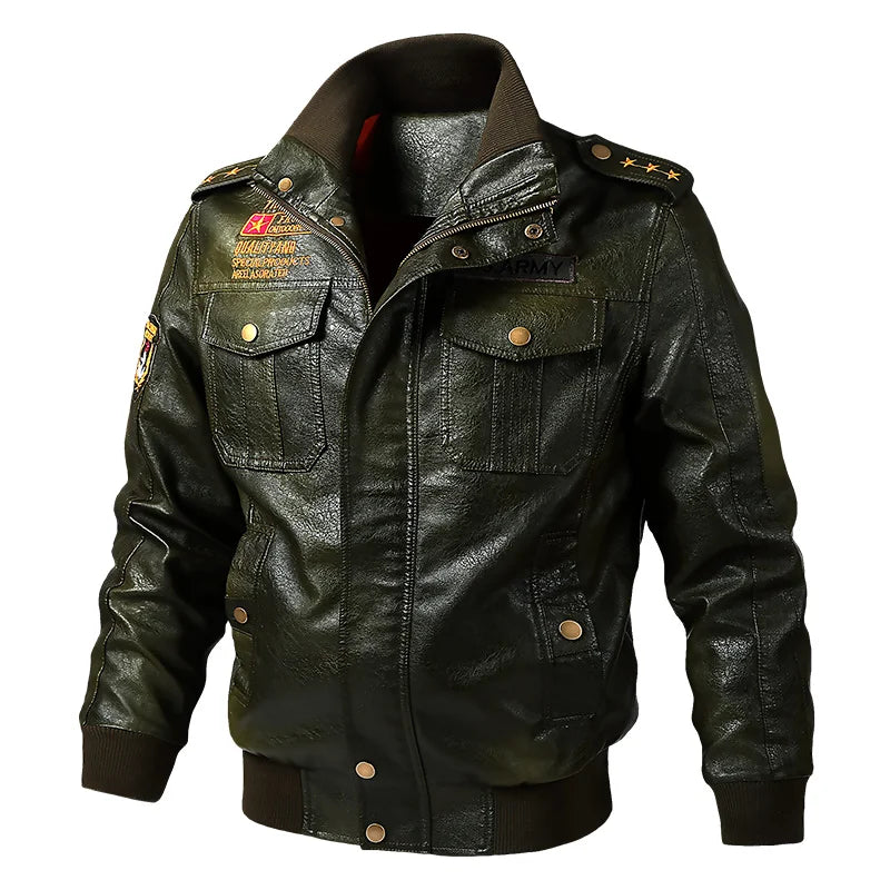 Leather Jacket Men's Spring Windproof Waterproof Motorcycle Riding Suit Work Top