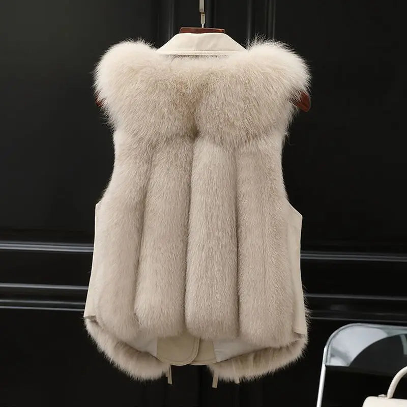 Winter Fur Vest Women's New Item Fur Coat Short Lady Outerwear