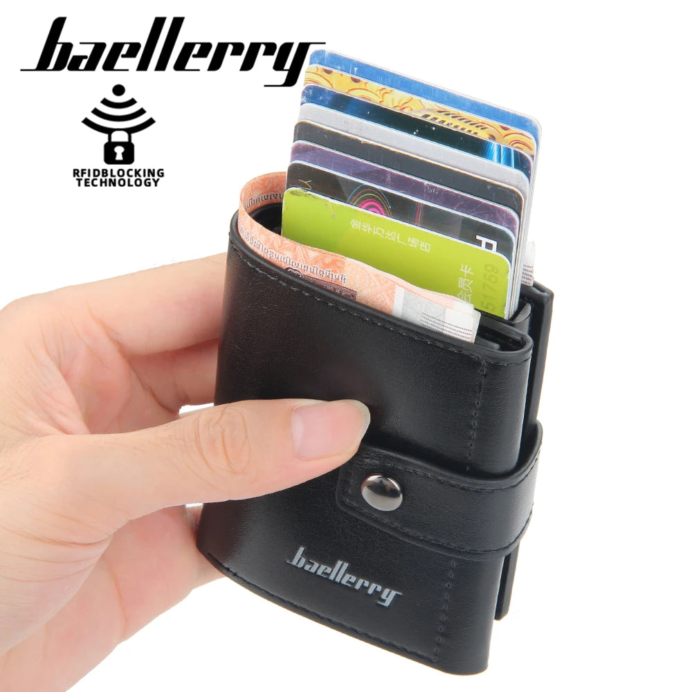 Rfid Men Card Wallets Hasp Small Card Wallets PU Leather Slim Mini Men's Wallet High Qaulity Short Male Purses - Hiron Store