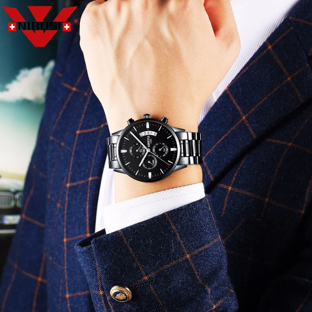 NIBOSI Men Watch Top Brand Fashion Watches Relogio Masculino Military Quartz Wristwatches