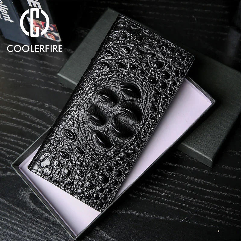 Men Wallets Business Crocodile Genuine Leather Fashion Thin Short Wallet 4 Color Pure Leather Card Wallets Pj194