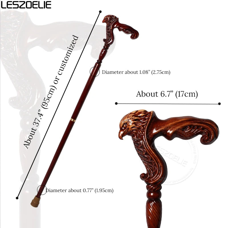 Eagle Style German Beech Wooden Walking Stick Men Detachable Canes Women Elegant Walking Sticks