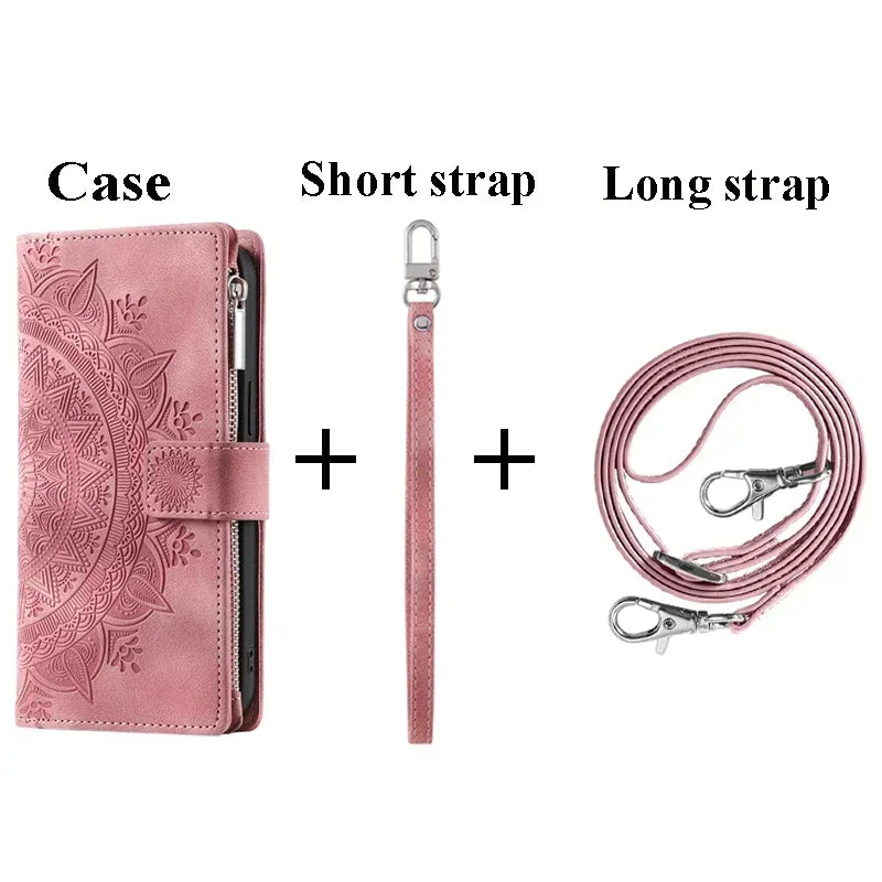 A55 A34 A15 A36 5G Zipper Wallet CrossBody Leather Case for Samsung Galaxy A54 Luxury Cover A55 A35 A16 A06 A56 A05s 35 A 55 54