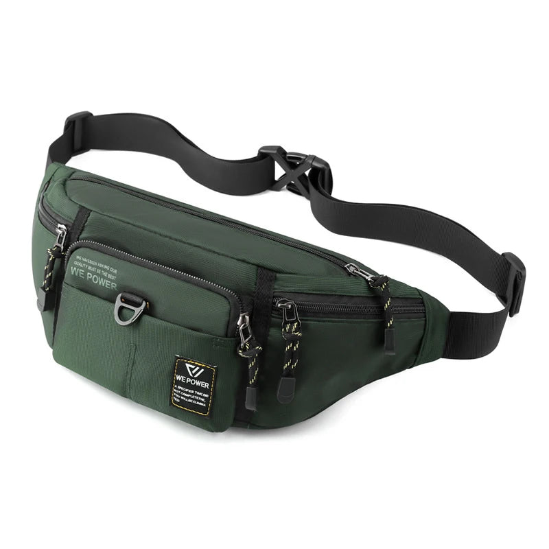 Men Waist Fanny Pack Belt Sling Chest Bag Travel Multi-Pocket Military Fashion Sports Nylon Male Pouch Purse Bum Hip Bags