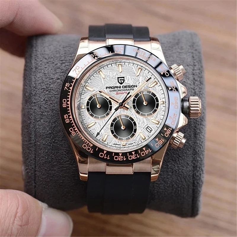 40mm New V2 PAGANI DESIGN Men's Quartz Watches Sapphire Retro Chronograph Stainless Steel Waterproof Watch