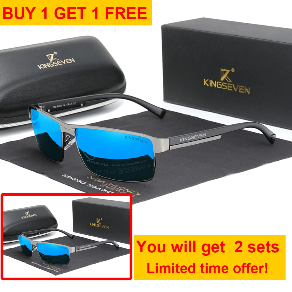 KINGSEVEN Men Polarized Sunglasses, Design  Women SunGlasses, UV400 Anti-glare Driving Square Eyeglasses