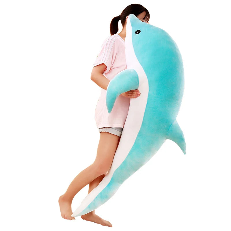 Large Plush Dolphin Toys Stuffed Sea Animal Cute Girls Dolls Baby Sleeping Pillow For Children