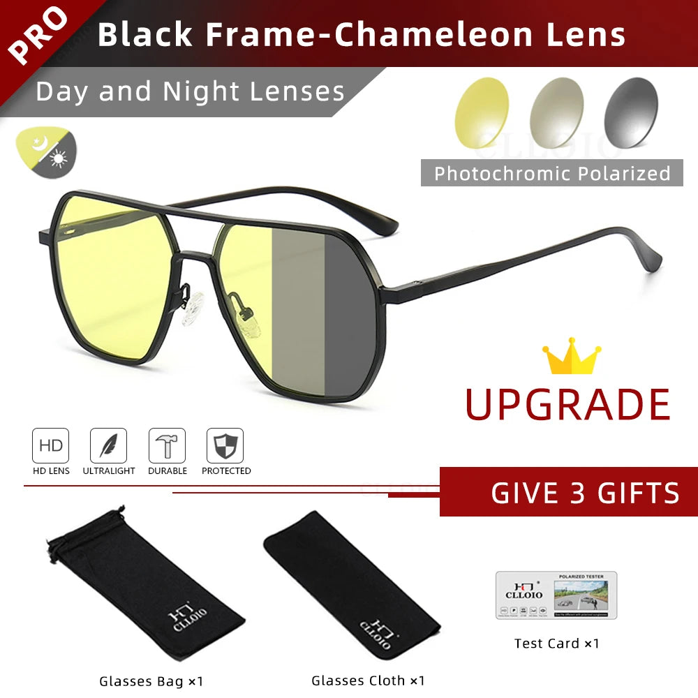 Photochromic Sunglasses, Men Women Polarized Sun Glasses, Chameleon Anti-glare Driving Sunglasses