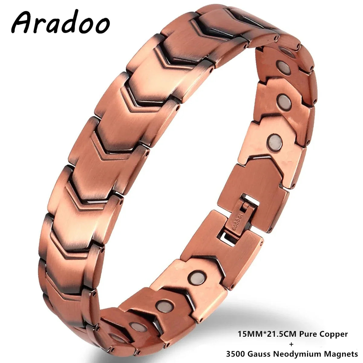 Pure Copper Bracelet for Men Magnetic Vintage Bracelets Wristband Adjustable Jewellery Gift with Sizing Tool