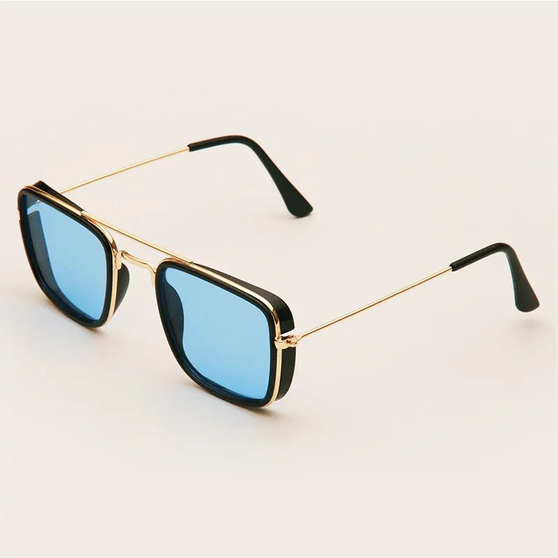 Fashion Sunglasses European and American Metal Small Square Frame Korean Version Glasses Retro Square Sunglasses UV Protection - Hiron Store