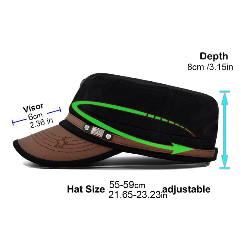Embroidered Flat Cap casual hat Baseball Cap Outdoor Sports Hat for Hiking & Fishing Hat