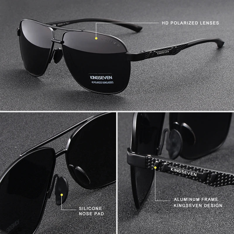 KINGSEVEN Brand Men Sunglasses. Polarized Aluminum UV400 Mirror,   Sun Glasses Women