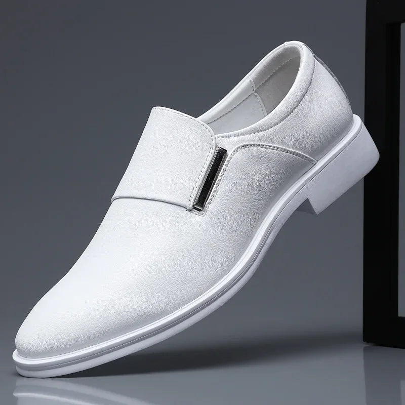 White Leather Breathable New Formal Business Derby Man Casual English Shoes