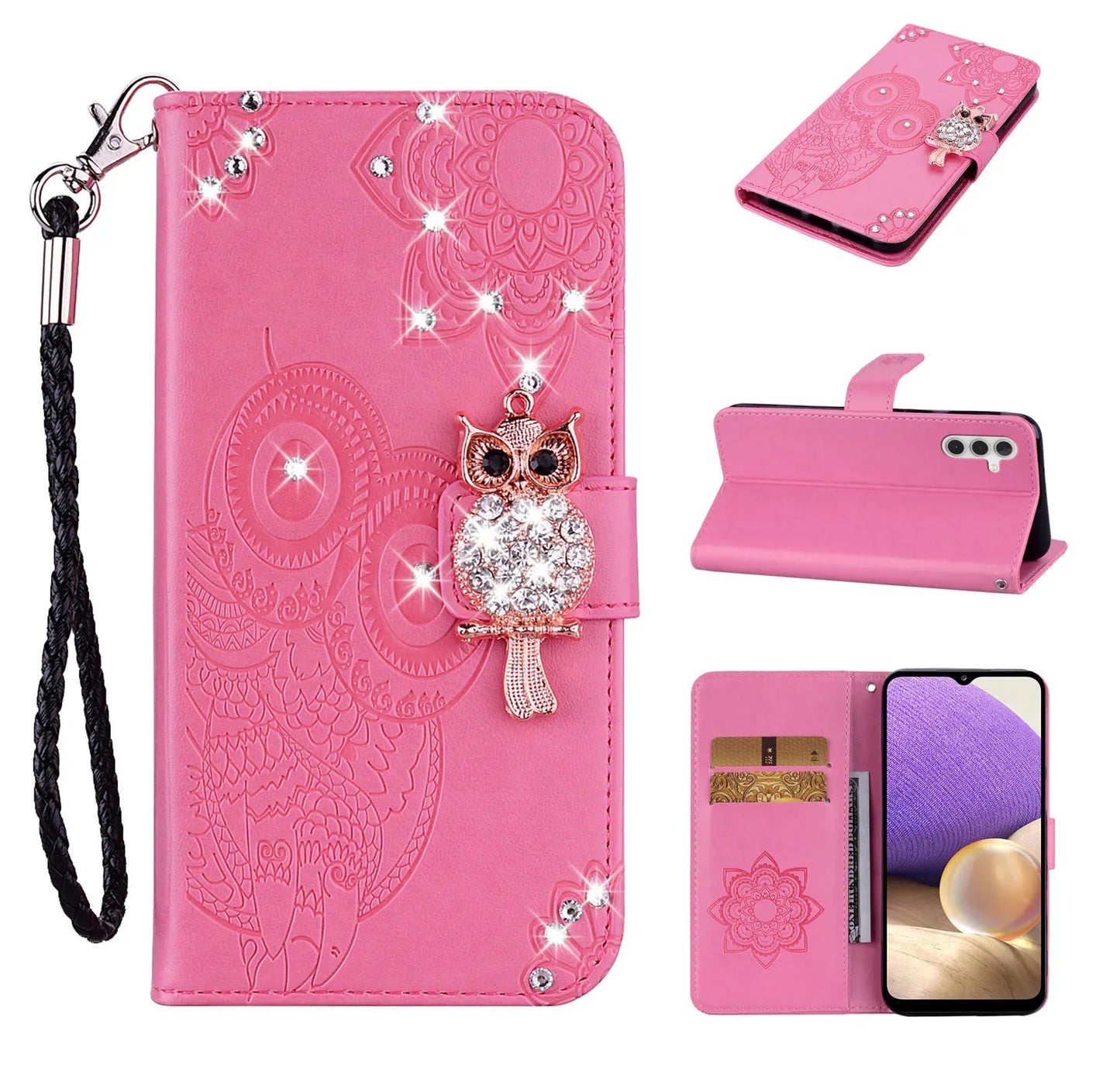 Glitter Lether Cards Solt Wallet Case For Samsung S23 S24 Ultra S22 S20FE S21 Plus A14 A54 A04 A34 A24 A25 A15 5G Bling Cover