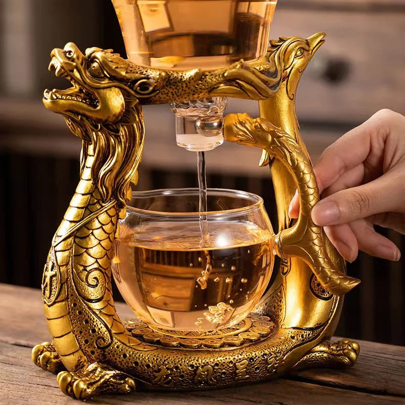 Dragon Glass Teapot Magnetic Diversion Rotating Cover Bowl Water Tea Cup Pure Oolong Drink Tea