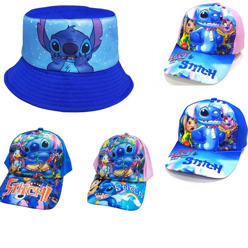 Disney Stitch Baseball Cap Children's Hat Male girl l Hat Cartoon Kids Sun Hats