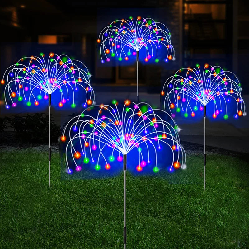 Solar Firework LED Stake Lights Outdoor Garden Pathway Decor Waterproof Fairy Light Yard Lawn Patio Landscape Lamp