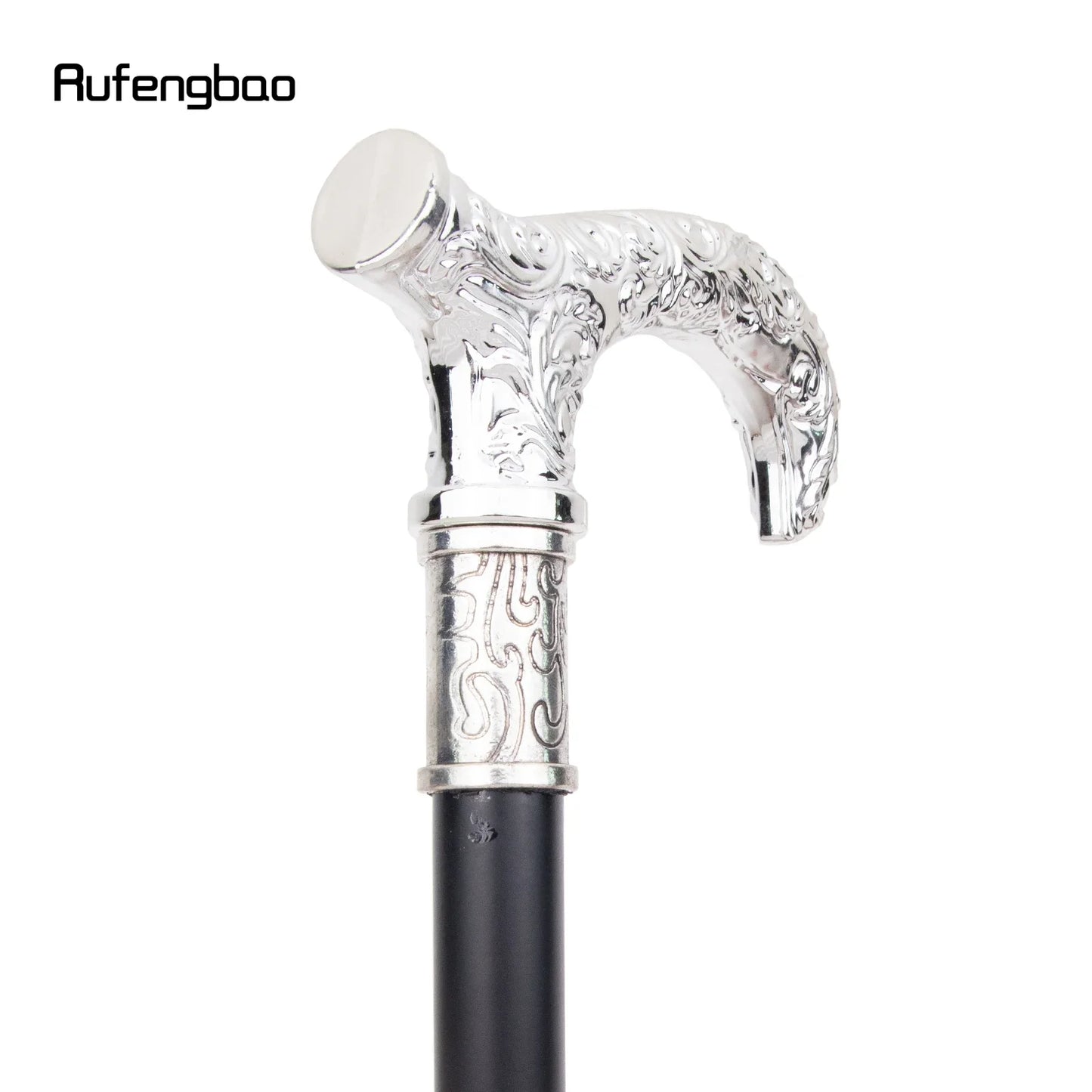 White Flower Pattern Walking Cane Fashion Decorative Walking Stick Gentleman Elegant Cosplay Cane